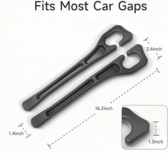 2-Pack Car Seat Gap Filler, No-Drop Seat Side Gap Seam Filler Organizer with Phone Holder, Universal Fit to Fill The Gap Between Seat and Console for Car, SUV, Truck&Sedan