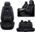 MVRVMV Leather Car Seat Covers for Ford Maverick 2022-2026, Wear-Resistant & Anti-Slip Seat Cover with 2* Neck Pillow and 2* Lumbar Support (5 Seat Luxury, Black)
