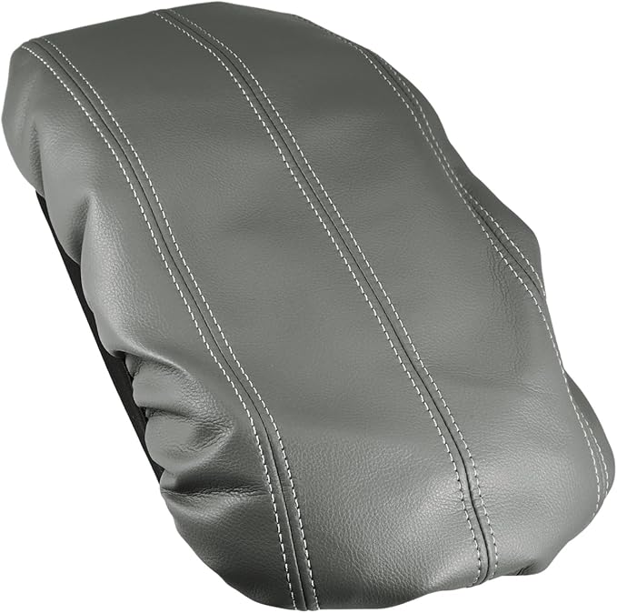ACROPIX Car Center Console Armrest Cover for Cadillac XTS 2013-2019 Faux Leather Interior Arm Rest Cover Elbow Cushion Pad Gray Car Parts