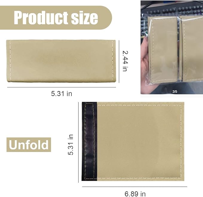 2PCS Car Grab Handle Cover, Anti-Scratch Auto Inner Front Rear Door Pull Handle Cover, PU Leather Door Grip Gloves Protector Auto Interior Decoration Accessories for Car, Truck, SUV (Beige)