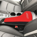 BOYOUS Armrest Cover Center Console Pad Full Protection Console Leather Arm Rest Interior Accessories Fit for Chevrolet Camaro 2016-2024-Red+Black