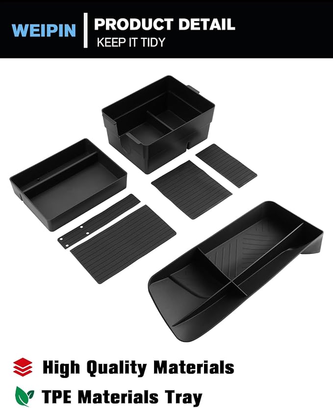 WEIPIN for 3PCS Double Layer Center Console Armrest Organizer&Screen Organizer Tray ABS Materials Compatible with 2024-2026 L EXUS TX350/TX350h/TX450h+/TX500h
