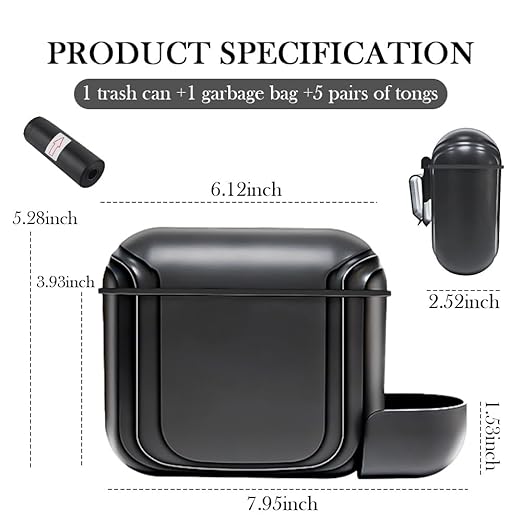 Upgraded Car Trash Can with Lid & 5 Types Mounting Clips,Push-on Car Trash Bin with Trashes Bag for Garbage Storage,Versatile Cars Garbage Can for Side Door/Chair Back