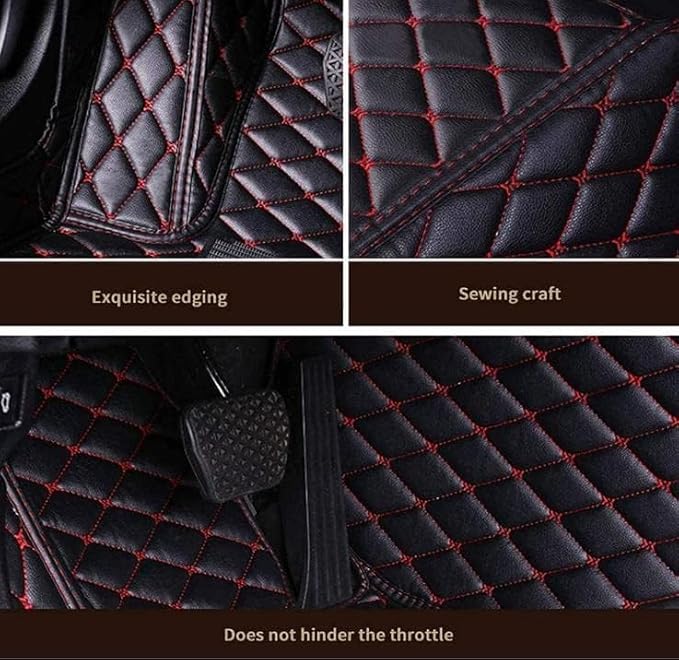 Custom Making Car Floor Mats for 96% Car Model Luxury Leather All Weather Waterproof Anti-Skid Full Coverage Liners (Grey)