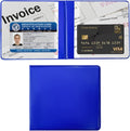 Ziciner Car Registration and Insurance Holder, 5.2"× 4.7" Premium Auto Glove Box Organizer with Closure, Essential Vehicle Document Holder for Card, Driver License (Blue)