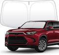 Thickened 2-Layer Front Windshield Sun Shade Compatible for Grand Highlander 2024–Present, Foldable Custom Fit Sunshade Blocks 99% Heat, Keeps Car Interior Cool (for Grand Highlander 2024–Present)