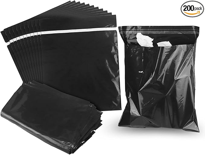 Disposable Trash Bags for Cars, 200 Pack Car Garbage Bag Hanging, Self Adhesive Cleaning Bags for Cars, Kitchens, Bedrooms, Offices, and During Travel and Camping. (9.8 * 12.2 Inches)