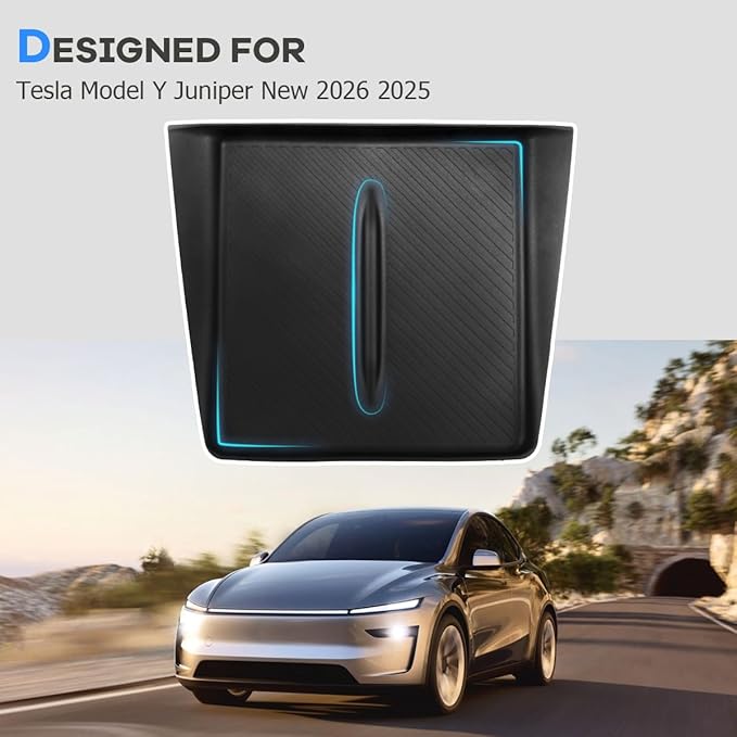 Non-Slip Center Console Wireless Charging Silicone Mat for Tesla Model Y Juniper Refresh 2025 2026 - Tesla Model Y Juniper Accessories, Compatible with 2025/2026 Model Y Juniper Console