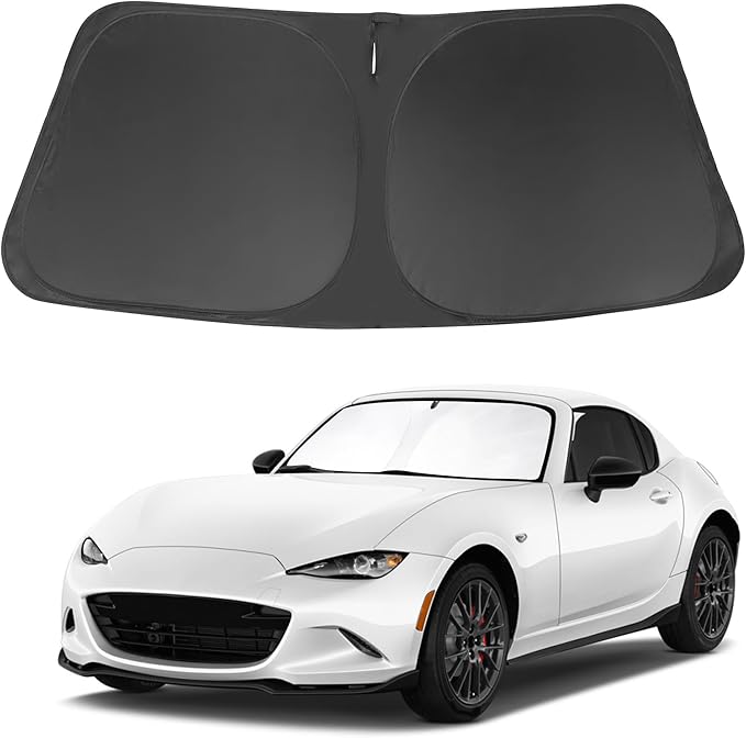 Windshield Sun Shade Compatible with Mazda MX-5 Miata 2017 2018 2019 Accessories Front Sunshade Sun Visor for Rays & Heat Keep Cool