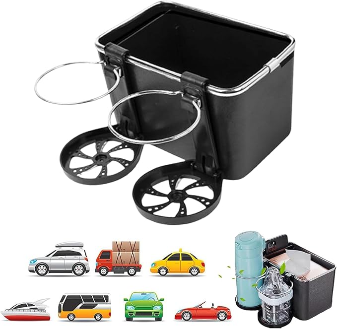 ZMPDJG 2025 New Car Armrest Storage Box, Car Armrest Storage Box with 2 Cup Holders, Universal Between Seat Console Organizer with Phone Slot (D)
