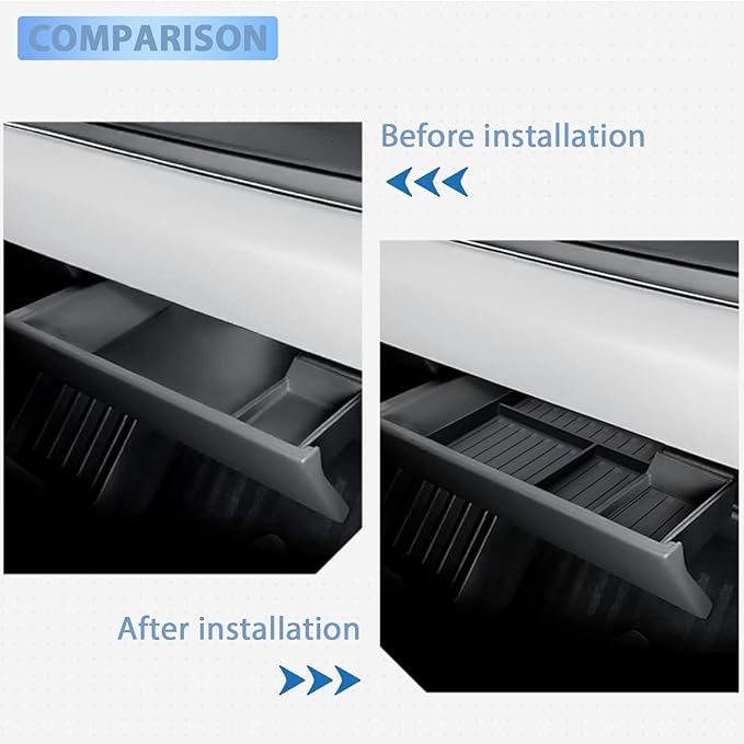 Glove Box Organizer Tray Compatible, Co-Pilot Gloves Storage Box Center Console Organizer Console Tray PJ0004