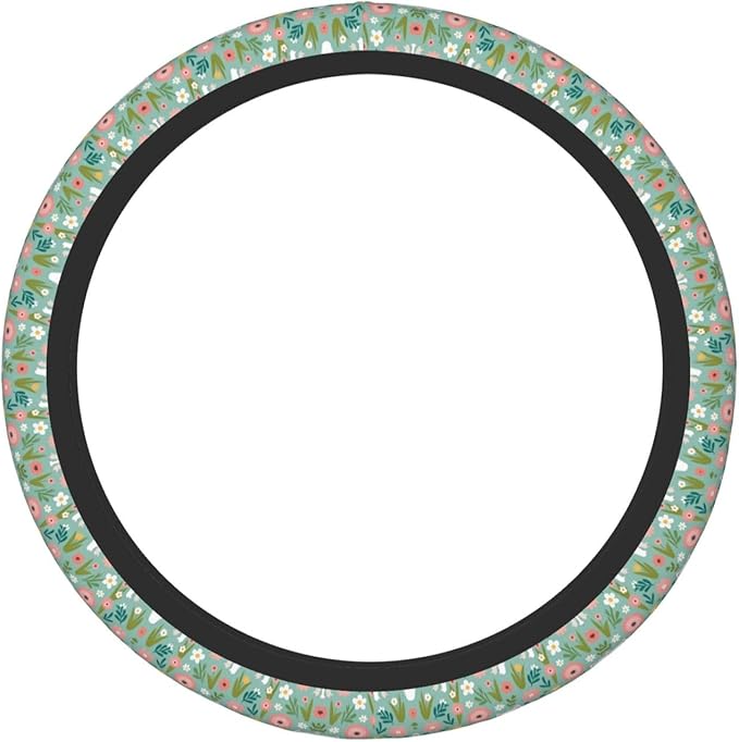 Westie Florals Cute Dog Universal Fit Steering Wheel Cover for Car, Truck, and SUV, Durable Steering Wheel Protection