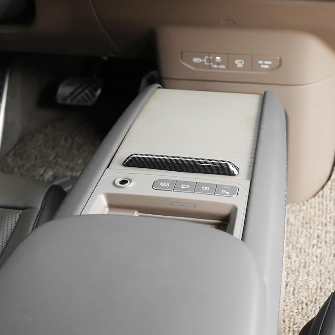 YOUTOOCAR Center Console Sliding Box Handle Cover Compatible with Kia EV9 2024-2026 Accessories (Carbon Fiber Pattern)
