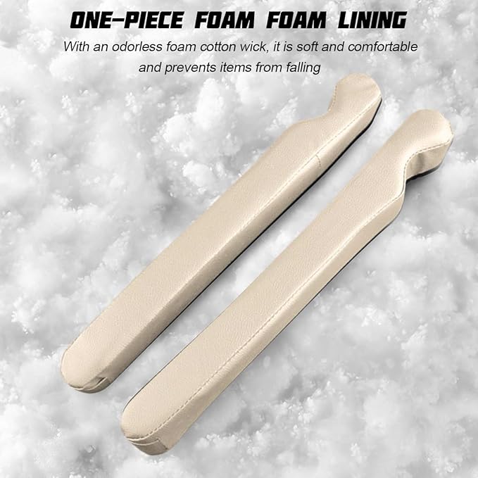 Mandark Car Seat Gap Filler, 2PCS Leather Vehicle Gap Stopper to Fill Between Seat and Console, Automotive Crevice Plug Blocker Accessories from Dropping, Universal for SUV, Sedan, Truck (Beige)