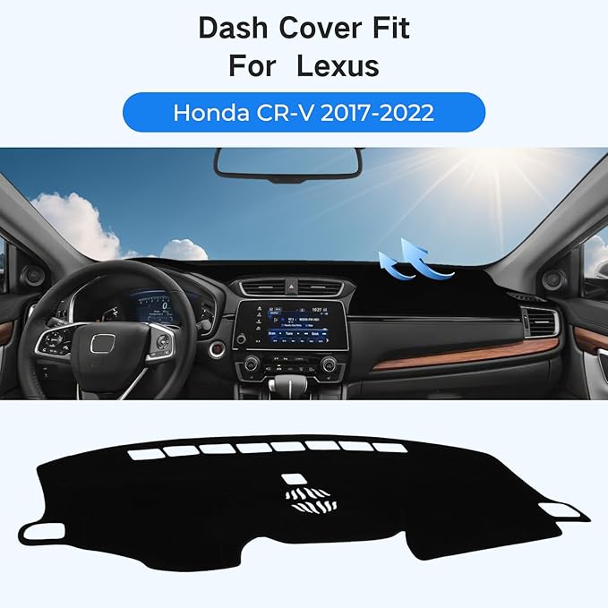 Dash Cover Compatible with Honda CRV CR-V 2017-2022 Full Set, Dashboard Cover Mat and Center Console Cover Pad, Custom Fit Sunshield Protector Interior Car Accessories