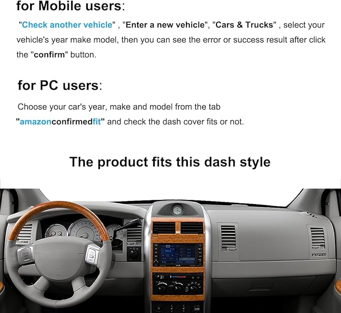 Dash Cover Mat Custom Fit for Chrysler Aspen with Light Sensor w/o Speaker Dashboard Pad Cap Carpet Protector K336 (Beige)
