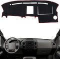 KEYOOG Dashboard Cover Dash Mat Fit for Fo-rd F-150 2008-2004 (for Left Hand Drive), Car Dash Board Mat Anti-Glare Carpet, Non-Slip Pad Sunshield Protector (Red Border Banding)