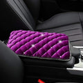 Evankin Vehicle Center Console Armrest Cover Pad,Soft Comfort Center Console Armrest Cushion for Car,Stylish Plush Design Car Armrest Cover Seat Box Cover Protector Universal Fit,Purple