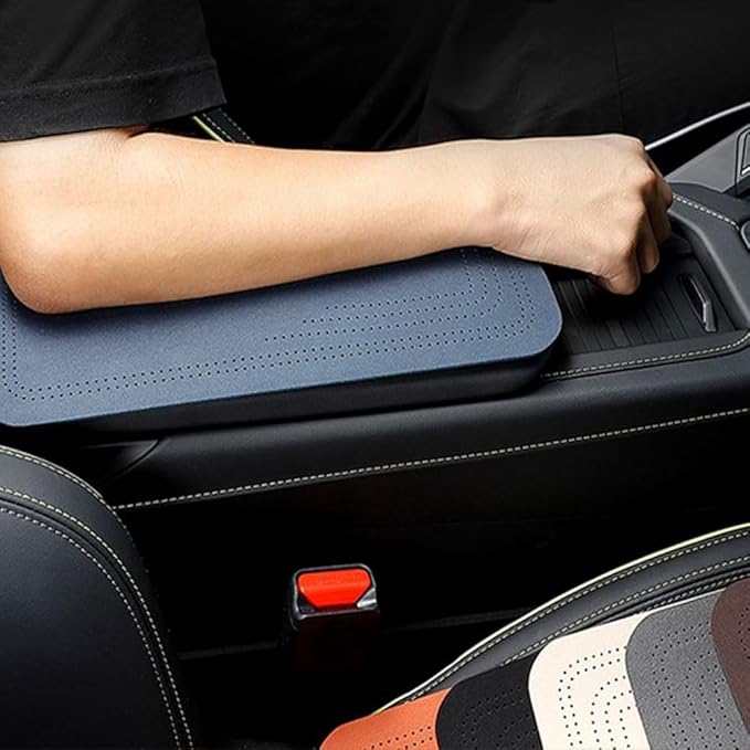 Center Console Cover for Volvo XC70 1997–2016 P2/P3,Auto Armrest Cushion,Car Arm Rest Lid Protector,Middle Console Pad,Automotive Interior Accessories,Brown-19.5X32CM