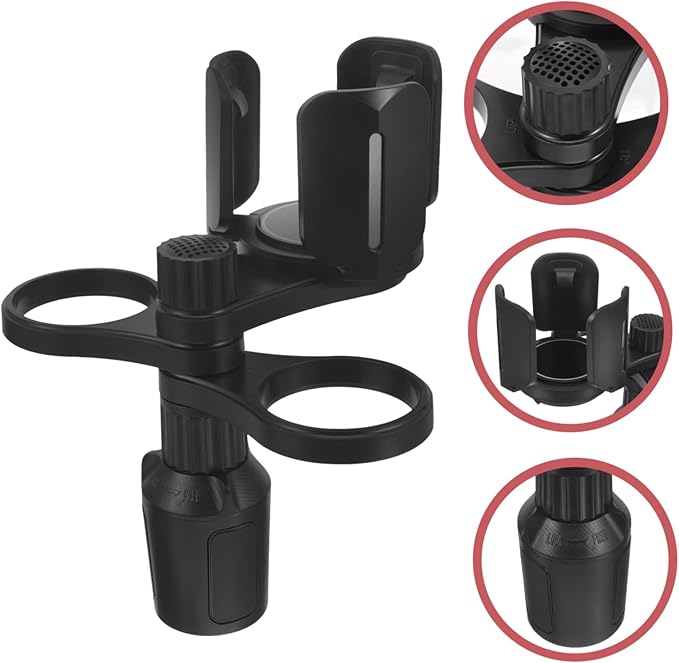 Cabilock Car Cup Holder Expander Non- Design Capacity Vehicle Mounted Drink Holder for Mugs Phones and Instant Noodles Sturdy Material for Safe Driving