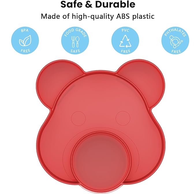BlueOrigin Car Seat Snack Tray - Travel Tray for Kids Car Seat, Stroller, Booster and Anywhere with a Cup Holder, Toddler Road Trip Essentials Food Plate for Snacks, Toys, Entertainment (Red)