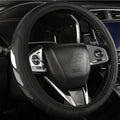 Tri-Color 3 Color Logo Steering Wheel Cover, Elastic Steering Wheel Cover Protector Anti-Slip Durable Universal 15 Inch Compatible with Toyota Vehicle Truck SUV. (White Gray A1)