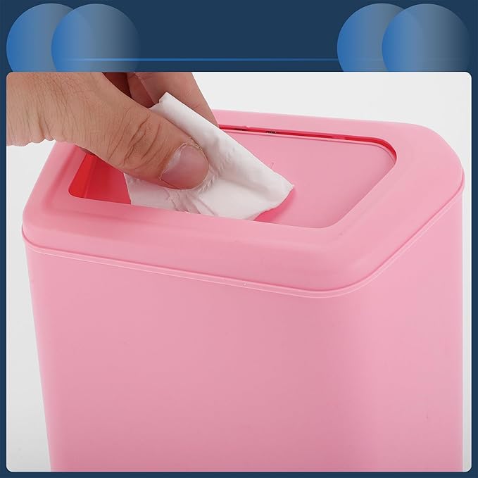 Car Trash Can Car Door 6.3" Length 2.8" Width 5.5" Height Auto Trash Bin Plastic Pink Hanging