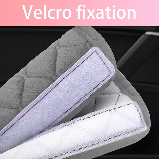 2PCS Car Grab Handle Cover, Soft Velvet Vehicle Door Pull Handle Protector, Anti-Scratch Automotive Interior Grip Gloves Decoration Accessories, Universal for SUV, Sedan, Truck (Gray)