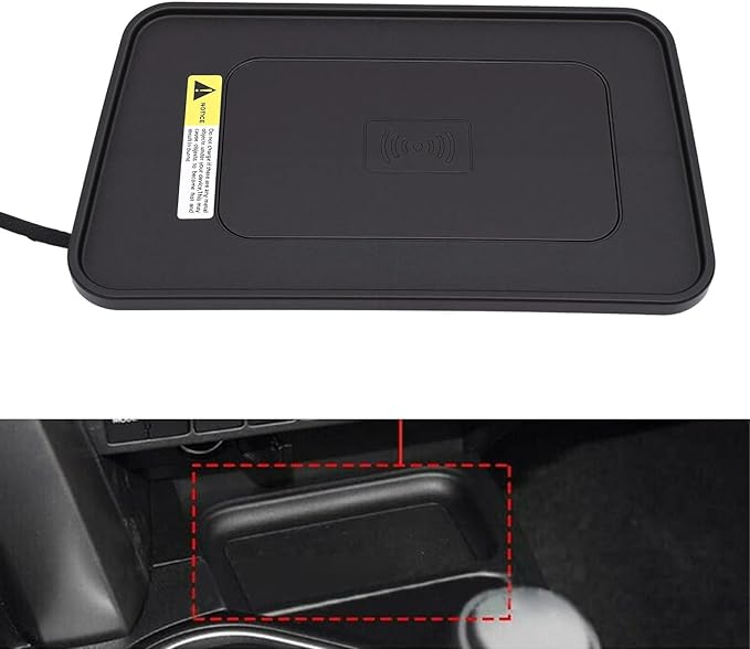Drfeify Wireless Charging Pad for Car, Non Slip Silicone Material, Fast Charge Design for Front Center Console, Compatible with 2013 to 2019
