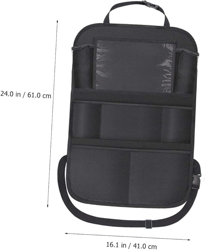 Car Seatback Storage Bag with Tablet Holder, Side Seat Organizer Pouch for, Sturdy Auto Hanging Pocket for Backseat Travel Essentials and Storage