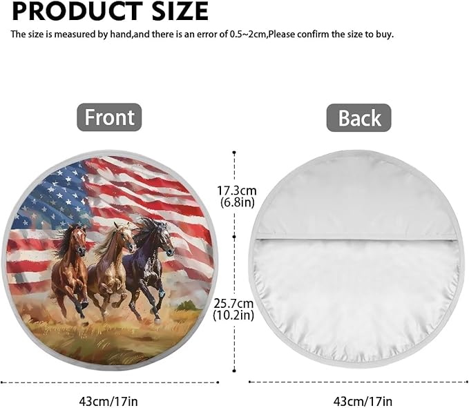 Vehicle Accessories for Women Steering Wheel Sun Shade Heat Resistant Steering Wheel Sun Cover Universal Fit Van Car SUV Truck, American Flag Running Horse Pattern