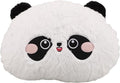 Car Lumbar Support Pillow with Cute Cartoon Panda Design, Round Plush Back Cushion for Driver and Passenger Seat, Soft Rabbit Hair Embroidered Lower Back Rest for Office