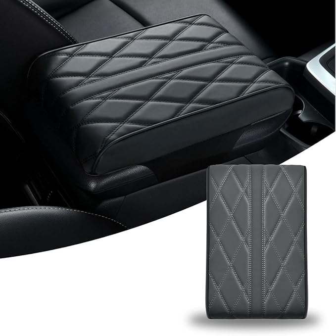 Car Armrest Covers for Tesla Model Y 2020–2025,Protection Padding Center Console Cushion Storage Box Mat Pad Cover Protector,Black