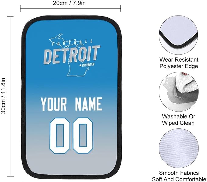 Custom Football Car Armrest Covers Universal Auto Center Console Pad Car handrail Box Cushion Personalized Add Name & Number Fans Gift Fit Suit for SUV Truck Sedan Van