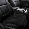 YoRise Car Seat Cushion, Soft Plush Auto Seat Pad with Storage Pocket, Car Driver Seats Protector Cover with Non-Slip Rubber Bottom, Winter Vehicle Accessory for SUV, Truck, Home, Office (Black)