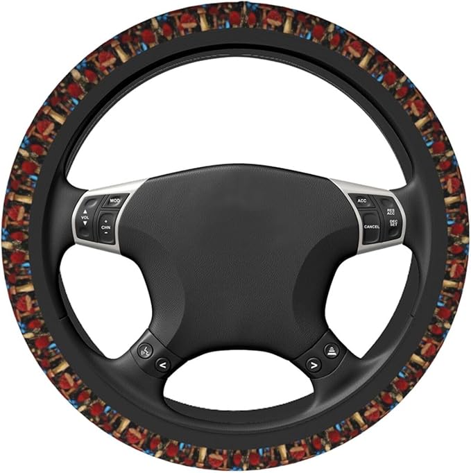 Mushrooms and Butterflies Steering Wheel Cover for Women Men Girls Car Accessories Decor Anti-Slip Neoprene Auto Steering Wheel Covers Protector Universal 15 Inch