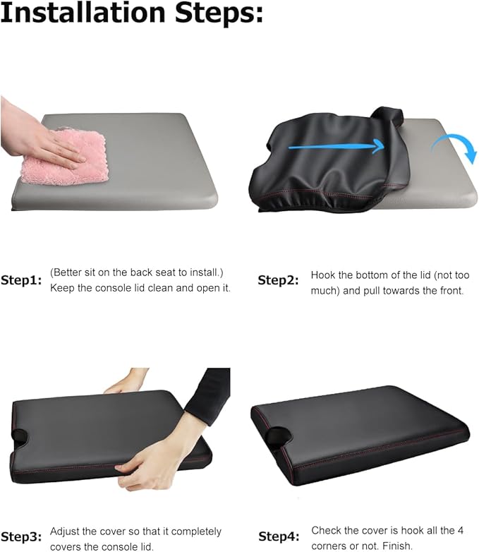 INTGET Car Center Console Armrest Cover for 2025 Ford F150 Accessories 2015-2023 2024/for F250 F350 F450 F550 2017-2024 40/20/40 Jump Seat Console Lid Seat Cover (Cushion, 2015-2026 Jump Seat)