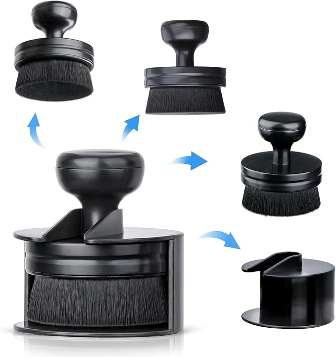 BABYSHEEP Car Tire Shine Applicator,Vegan Tire Shine Brush with Stand for Auto Detailing Cleaning Service,Black+Red (2pc)