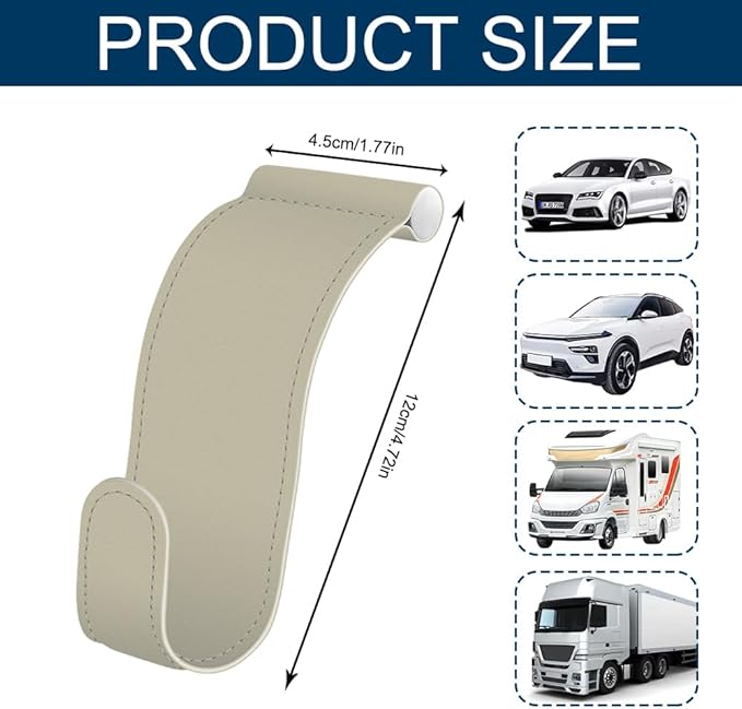 Car Co-Pilot Glovebox Hooks, Glove Box Organizer for Car, Anti-Scratch Vehicle Passenger Seat Storage Hanger, Auto Accessories Auto Glove Box Front Seat Hook for SUV Sedan Truck (Beige)