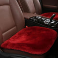Sheepskin Car Seat Cushion, Soft Comfort Winter Driver Seat Cover, Fluffy Faux Fur Front Seat Pad, Car Seat Protector Pad for Office Chair, Universal Interior Accessory for Car SUV Truck (Wine Red)