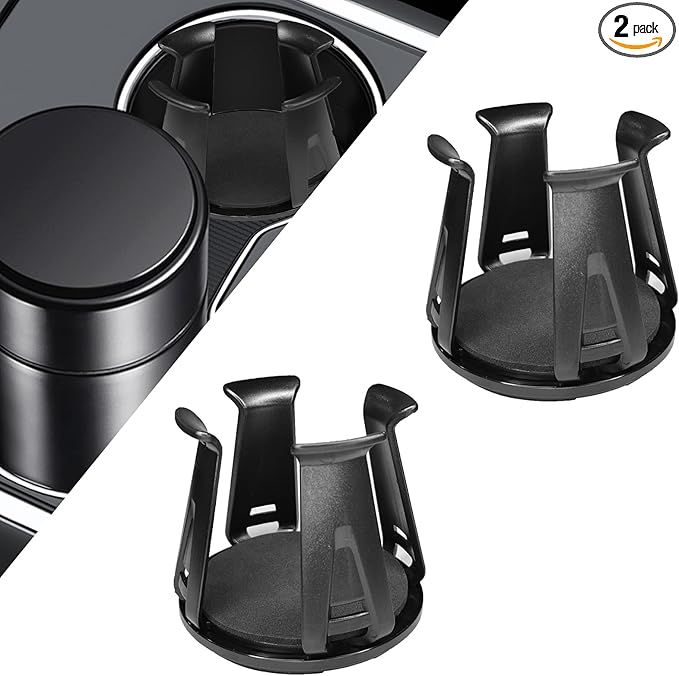 Car Cup Holder Expander, 2PCS Cup Holder Insert Adapter for Car, Adjustable Automotive Slim Can Cupholder Expander for Fixing Beverage Bottle Water Cups, Adhesive Energy Drink Storage Rack