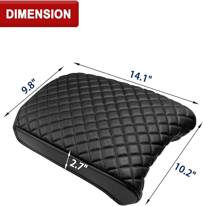 KBH Center Console Armrest Cover for Acura MDX 2015 2016 2017 2018 2019 2020, Vinyl Leather Trim, Middle Console Lid Protective Cover Cushion Pad, Anti-Scratch, Black