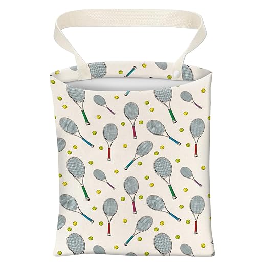 Car Trash Can, Cute Car Trash Bag, Hanging Car Organizer and Storage Bag, Trash Bin for Car Accessories, Vehicle, Travelling, Camping Cute Tennis Pattern