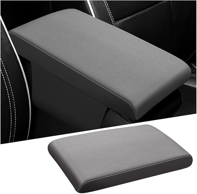 Car Center Console Pad, Comfortable Memory Foam Vehicle Armrest Support Cushion, Automotive Arm Rest Seat Box Cover Protective Mat Accessories, Universal for SUV, Sedan, Truck (Gray)