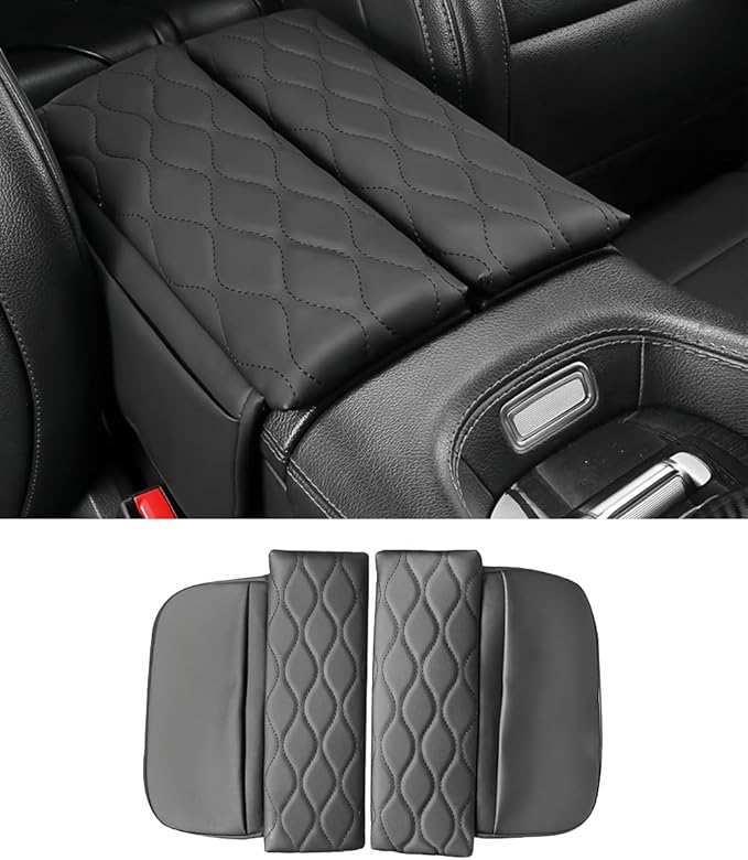 Egreat Center Console Armrest Cover for Mercedes Benz GLE 350 450 W167, GLS 450 X167 2020-2025, Leather Armrest Console Cover with Side Storage Pockets (for GLE GLS)