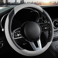 Car Steering Wheel Cover, Microfiber Leather Steering Wheel Cover Universal Fit 14.5-15 inch Anti-Slip Comfortable Breathable Car Wheel Protector for Men Women,Grey