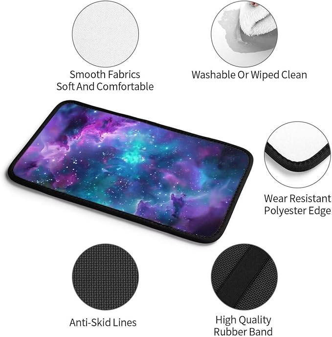 Galaxy Cosmic Car Armrest Cushion Pad Outer Space Center Console Cover Cars Accessories Interior Decor, Nebula Armrest Seat Box Covers Protector