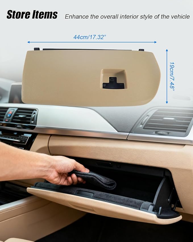Dash Glove Box Door Lid Cover Compatible With BMW X3 F25 2011-2017 X4 F26 2015-2018 Replace 51-16-6-839-000 51166839000 51169242086, Glove Compartment Lid,Buff