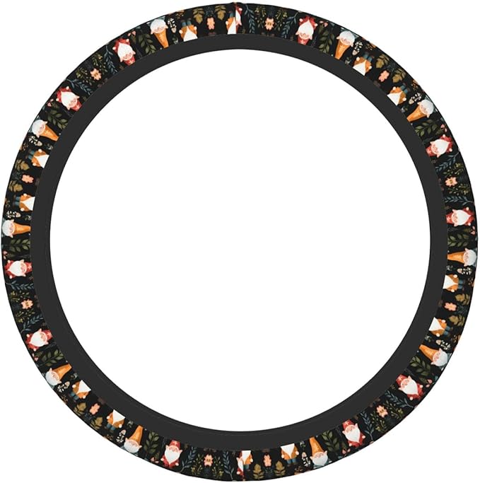 Nordic Gnomes Car Steering Wheel Cover, 15 Inch Steering Wheel Cover Stylish Decor for Most Cars