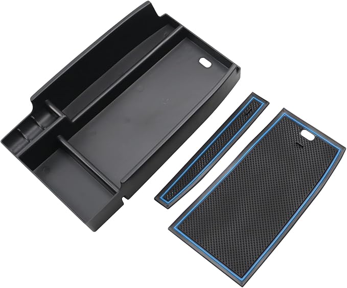 SKTU 2023 2024 2025 Bronco Sport Center Console Organizer for 2021 2022 2023 2024 2025 Ford Bronco Sport Accessories Console Tray Bronco Sport Accessories Armrest Secondary Storage Box (Blue)